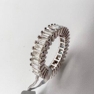 925 Sterling Sliver Moissanite Men Engagement/Wedding Band, 3.4ctw VVS Stones Hi